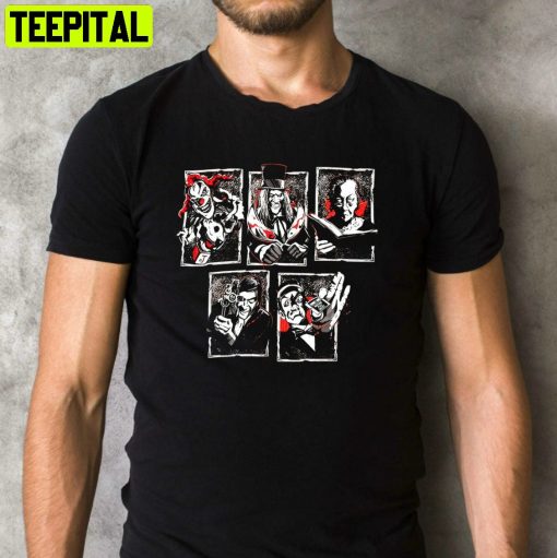 Horror Icons Scary Movie Universal Monsters Retro Design T-Shirt