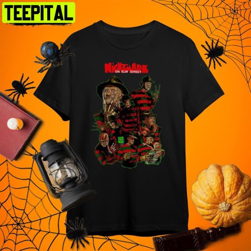 Horror Movie Halloween Nightmare On Elm Street Freddy Krueger Retro Art Unisex T-Shirt