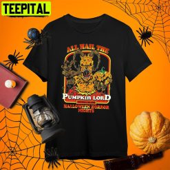 Horror Nights All Hail The Pumpkin Lord Halloween Retro Art Unisex T-Shirt