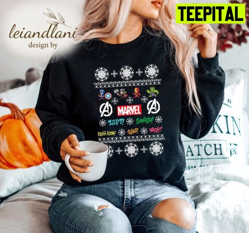 Hulk Iron Man Spiderman Thor Captain America Superhero Marvel Avengers Christmas Sweatshirt