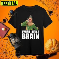 I Wish I Had A Brain Biden Halloween T Anti Biden Scarecrow Halloween Retro Art Unisex T-Shirt