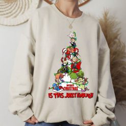 Is This Jolly Enough Marvel Avengers Christmas Lights Sweatshirt