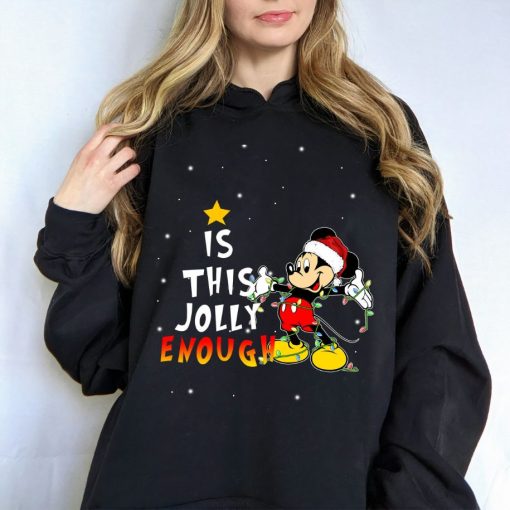 Is This Jolly Enough Mickey Mouse Christmas Lights Hoodie