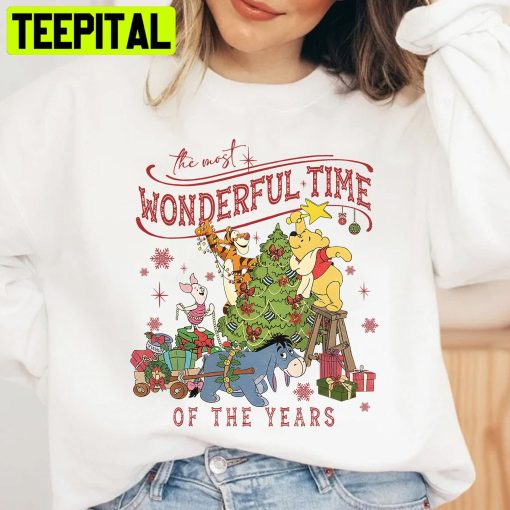 It’s The Most Wonderful Time Of The Years Winnie The Pooh Christmas Light Trending Unisex Sweatshirt