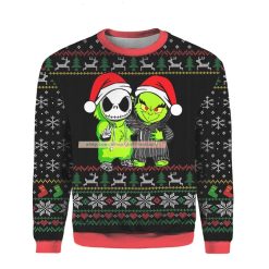 Jack Skellington And Grinch 2022 Christmas 3D Ugly Sweater