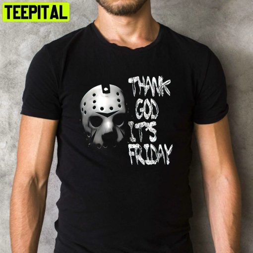 Jason Thank God Its Friday Scary Movie Friday The 13th Retro Design T-Shirt