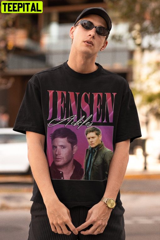 Jensen Ackles Supernatural Dean Winchester Retro Design T-Shirt