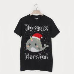 Joyeux Narwhal Men’s Christmas T-Shirt