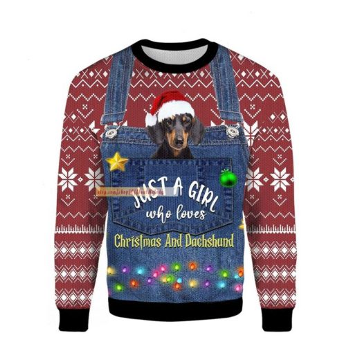 Just A Girl Who Loves Christmas And Dachshund Ugly Sweater