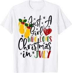 Just A Girl Who Loves Christmas In July Flip Flops T-Shirt