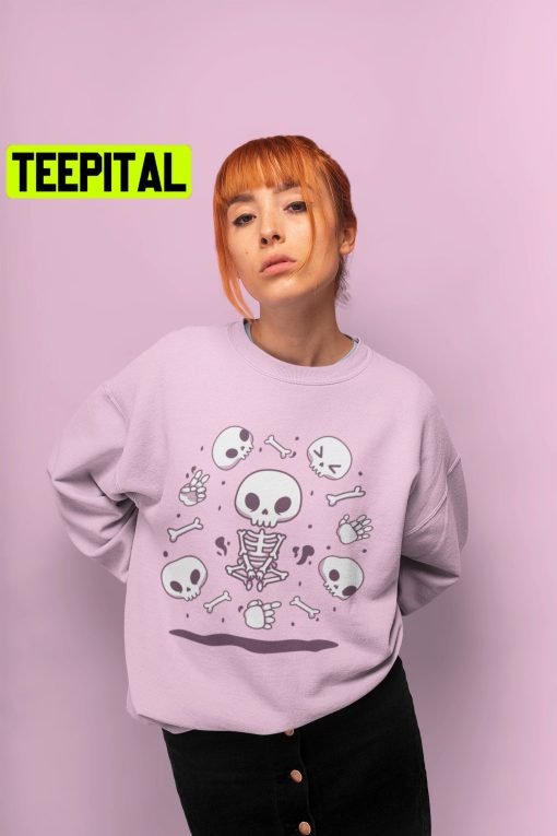 Kawaii Skeleton Pastel Goth Halooween Trending Unisex Shirt