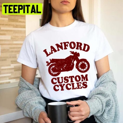 Lanford Custom Cycles Red Text Design Unisex T-Shirt