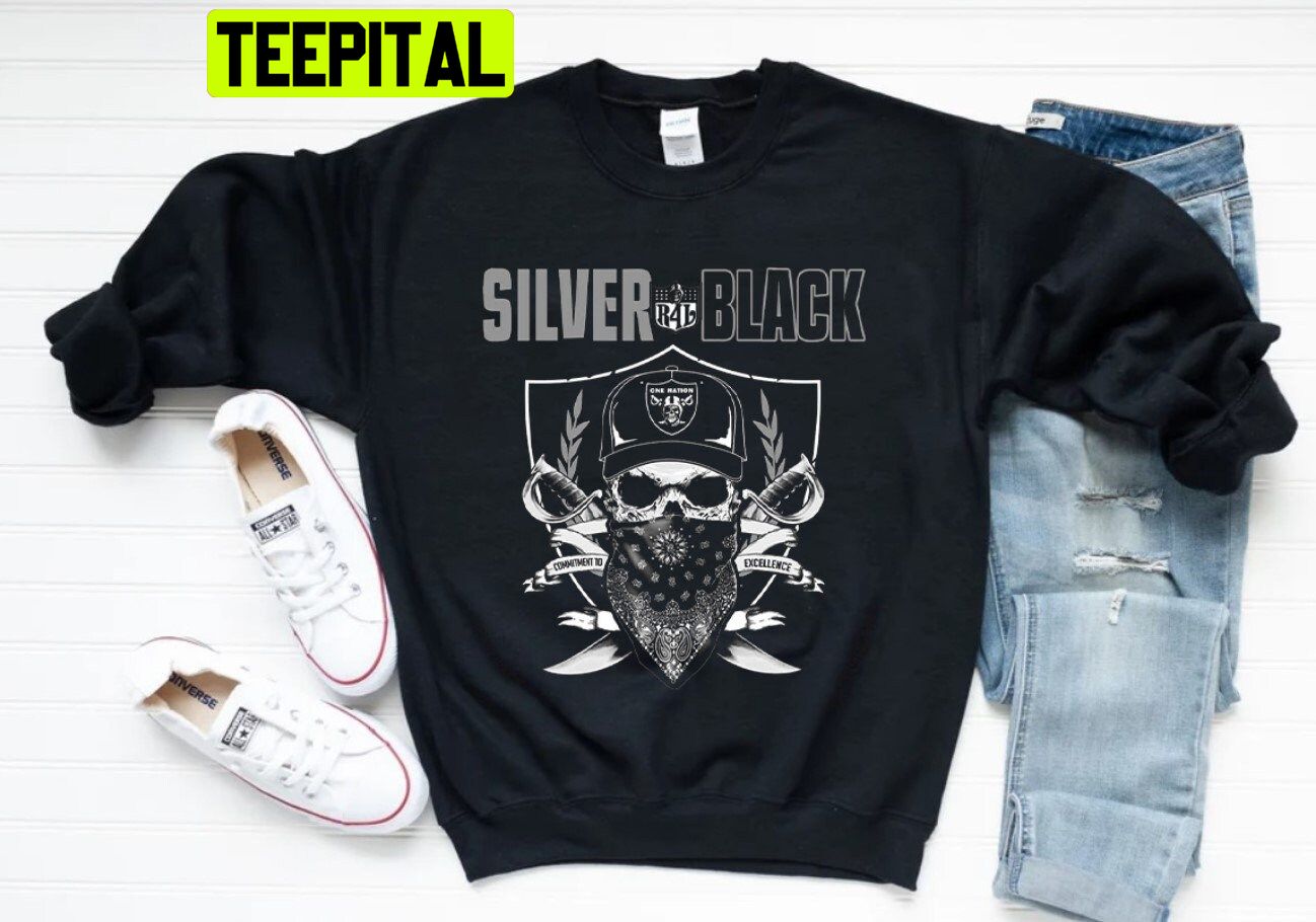 Las Vegas Football Skull Silver And Black Football Unisex Sweatshirt