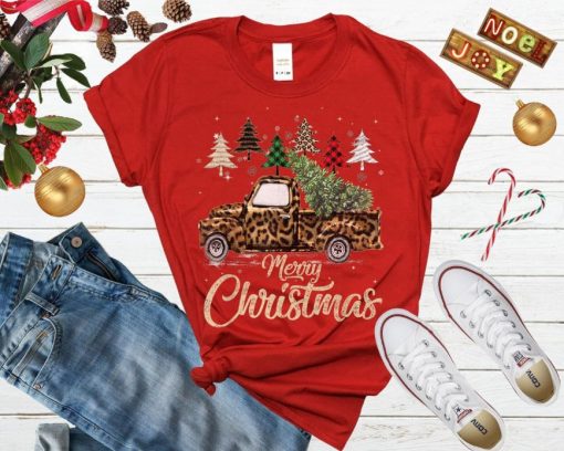 Leopard Christmas Truck Shirt