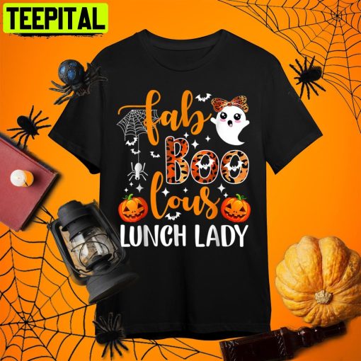 Leopard Fab Boo Lous Lunch Lady Team Teacher Halloween T Retro Art Unisex T-Shirt