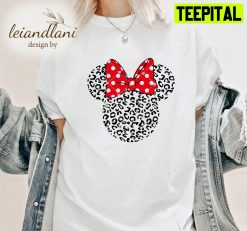 Leopard Mouse Ears Minnie Mouse Animal Kingdom Safari Christmas Unisesx T-Shirt