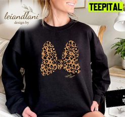 Leopard Print Bow Mickey And Friends Toddler Ear Minnie Mouse Halloween Sweatshirt