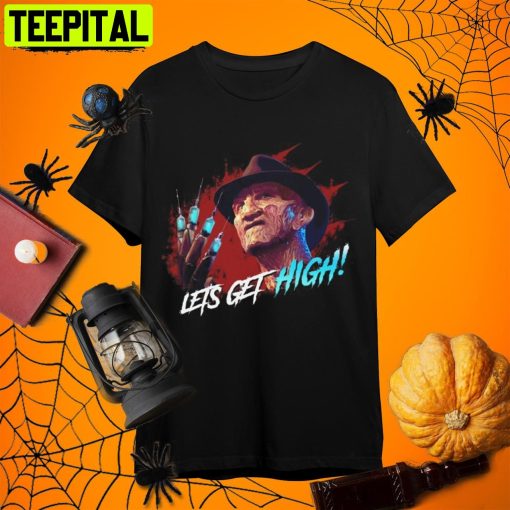 Let’s Get High Freddy Krueger Retro Art Unisex T-Shirt