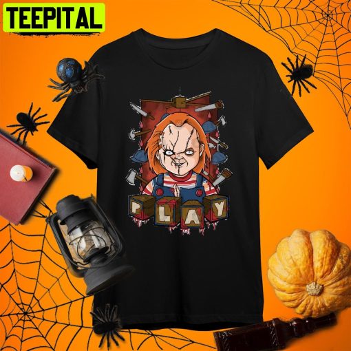 Let’s Play Child’s Play Horror Halloween Movie Retro Art Unisex T-Shirt