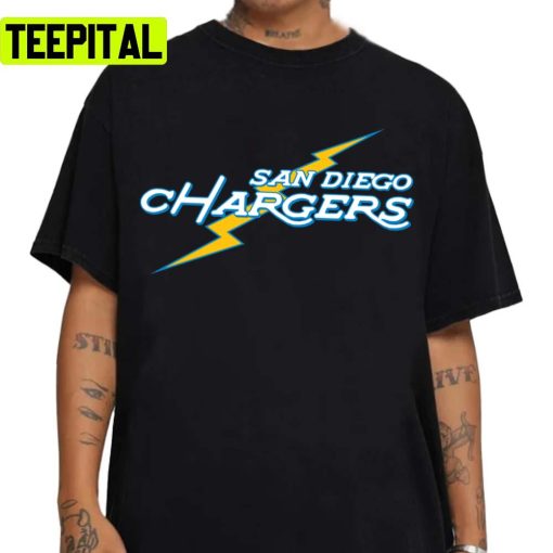 Lightning Bolt Vintage Styled San Diego Chargers Unisex T-Shirt