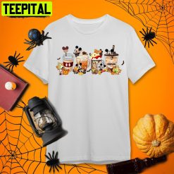 Little Miss Coffee Latte Pumpkin Spice Fall Vibes Disney Halloween Retro Art Unisex T-Shirt