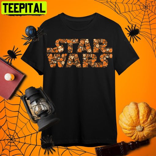 Logo Pumpkins In The Galaxy Star Wars Halloween Retro Art Unisex T-Shirt