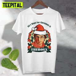 Louis Theroux Christmas Xmas Novelty Santa Ladies Retro Design T-Shirt