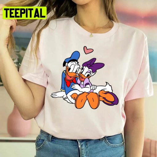 Lovely Art Donald And Daisy Cute Duck Couple Unisex Sweatshirt