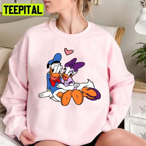 Lovely Art Donald And Daisy Cute Duck Couple Unisex Sweatshirt