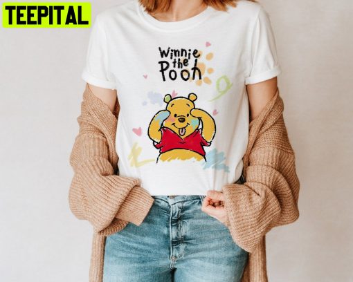 Lovely Pooh With Color Pooh Bear Pooh Trip Disney Unisesx T-Shirt