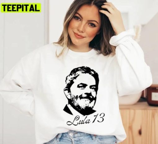 Lula 13 Lineart Portrait Brazil Elections Lula Livre Unisex T-Shirt