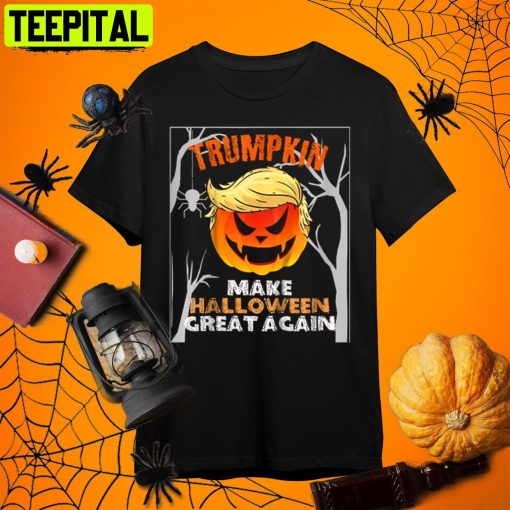 Make Halloween Great Again Horror Halloween Trumpkin Retro Art Unisex T-Shirt