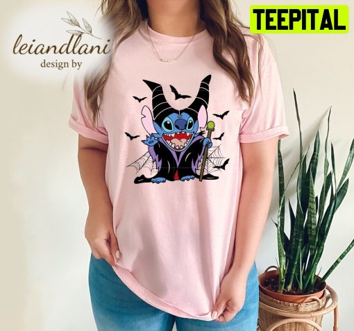 Maleficent Stitch Horror Halloween Unisesx T-Shirt