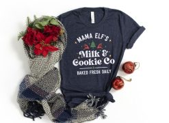 Mama Elf’s Milk And Cookie Co Christmas Shirt