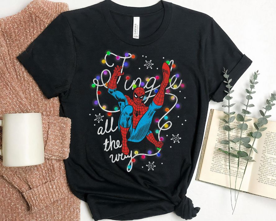 Marvel Christmas Spider-Man Jingle All The Way Action Pose T-Shirt