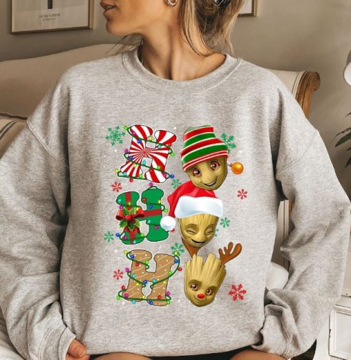 Marvel Guardians Groot Christmas Lights Sweatshirt