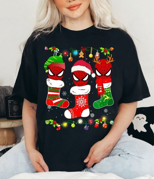 Marvel Spider-man Christmas Lights Holiday T-Shirt