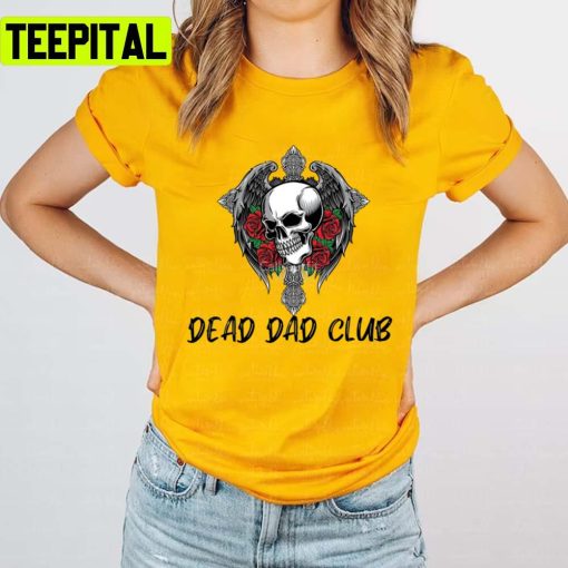 Meme Dead Dad Club Skull Rose Red Unisex T-Shirt