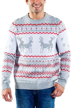 Men’s Grey Humping Reindeer Unisex 3D Ugly Christmas Sweater