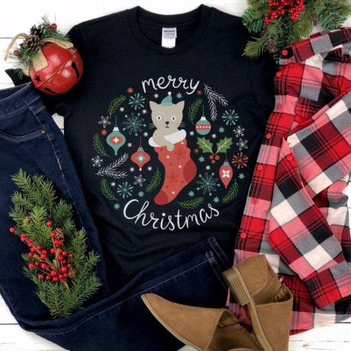 Merry Christmas Cat Shirt