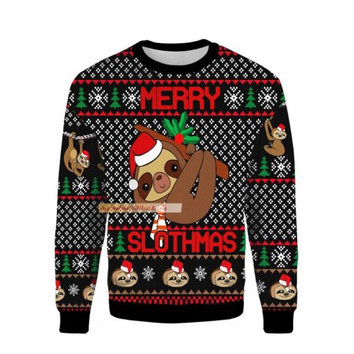 Merry Slothmas Ugly Christmas Sweater