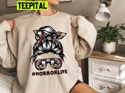 Messy Bun Horror Life Halloween Vintage Trending Unisex Sweatshirt