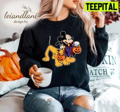 Mickey And Pluto Mickey And Minnie Mickey Comfort Color Halloween Sweatshirt