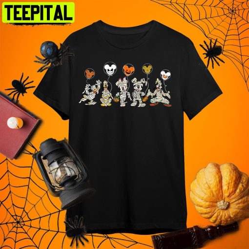 Mickey Minnie And Friends Disney Halloween Retro Art Unisex T-Shirt