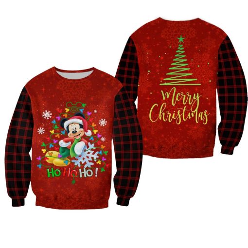 Mickey Mouse Pattern Xmas Red 2022 Christmas Disney Graphic Cartoon 3D Sweater