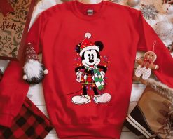 Mickey Mouse Pose Christmas Lights Sweatshirt