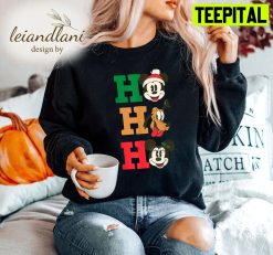 Mickey Pluto And Minnie Ho Ho Ho Holiday Christmas Sweatshirt