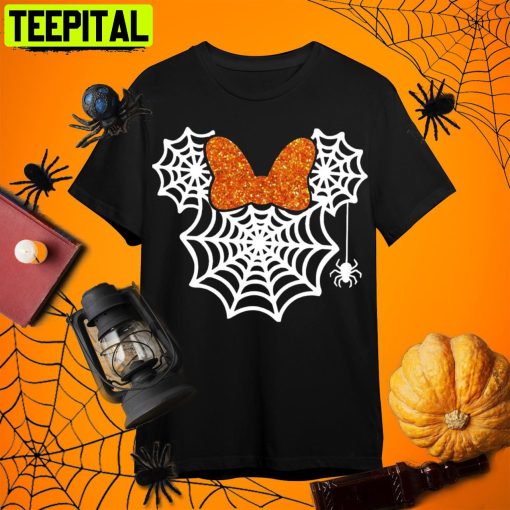 Minnie Mouse Spider Web Minnie Mouse Halloween Retro Art Unisex T-Shirt