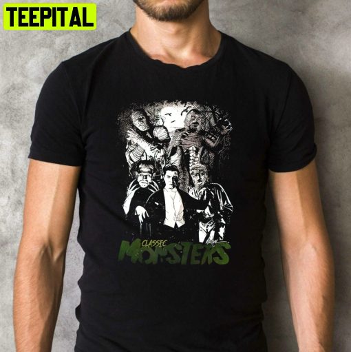 Monters Scary Movie Universal Monsters Retro Design T-Shirt