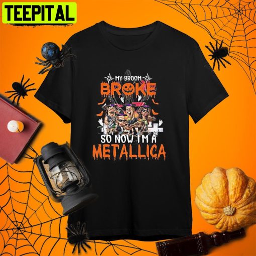 My Broom Broke So Now I’m A Metal Band Retro Art Unisex T-Shirt